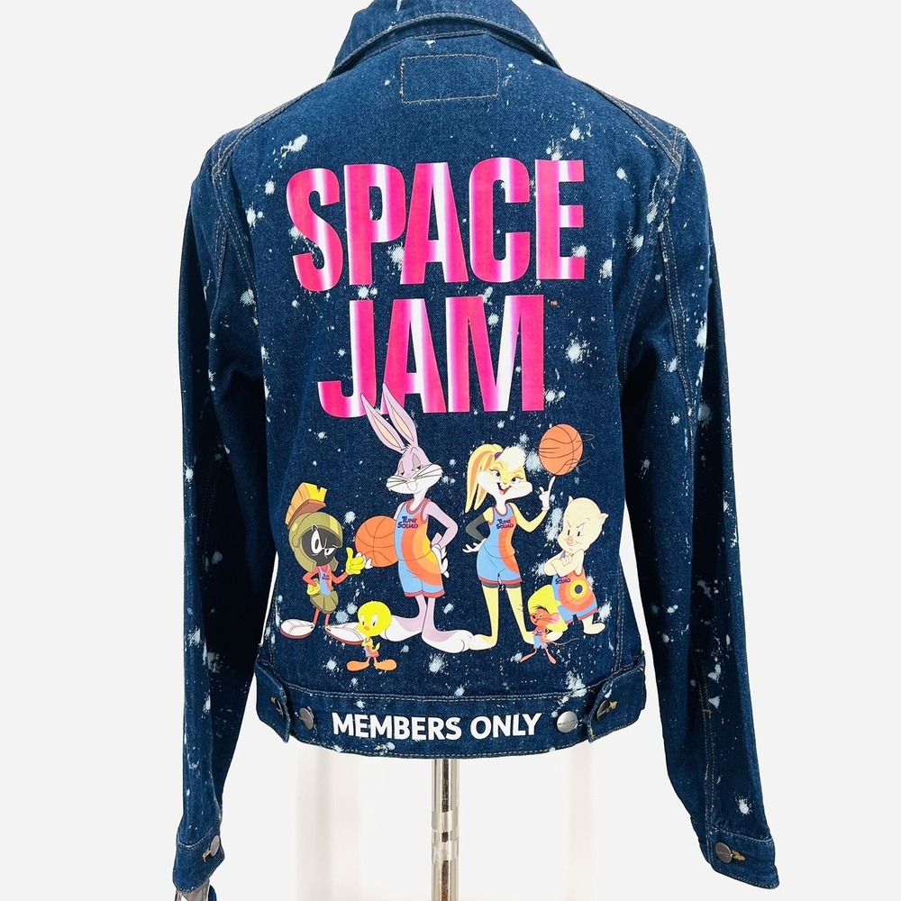 NWT Members Only Women's Space Jam Legacy Looney Tunes Squad Blue Jacket Size M - Picture 1 of 11